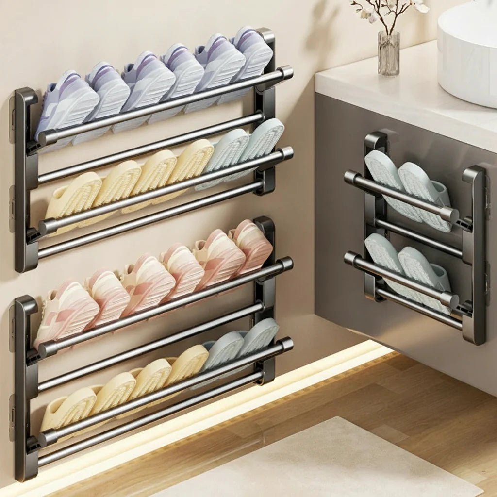 Wall-Mounted Shoe Rack - Space-Saving Shoe Storage with Quick Drying 1