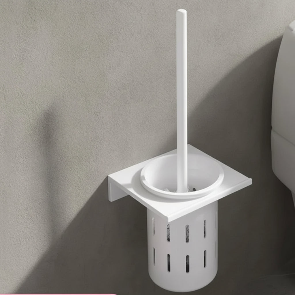Wall-Mounted Toilet Brush Set - Elegant Brushed Gold Finish & Space-Saving Design 2