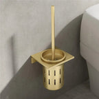 Wall-Mounted Toilet Brush Set - Elegant Brushed Gold Finish & Space-Saving Design 8