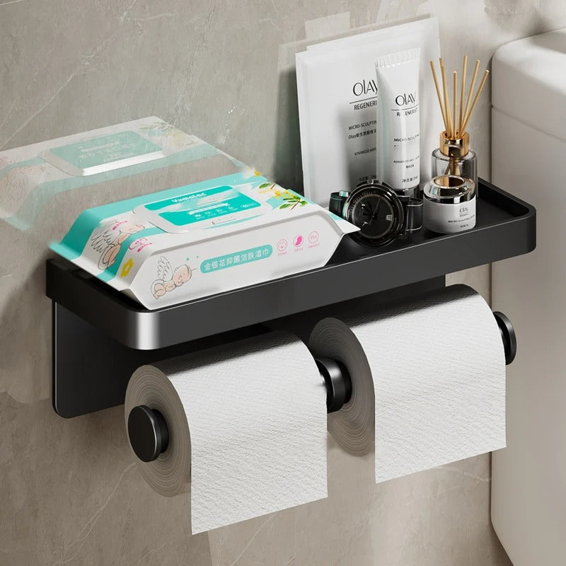 Wall-Mounted Toilet Paper Holder Stand - Space-Saving & Modern Design 10