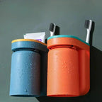 Wall-Mounted Toothbrush Holder - Hygienic Space-Saving Organizer with Cups 5