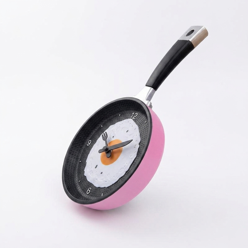 Small frying pan with a cartoon design on a white background