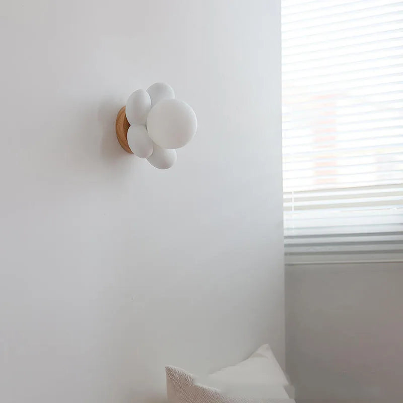 Wall Light Resin ABS Flower Globe Design G9 Base 16 cm Hardwired White or Pink 03
