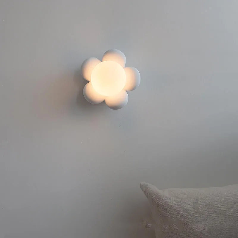 Wall Light Resin ABS Flower Globe Design G9 Base 16 cm Hardwired White or Pink 05