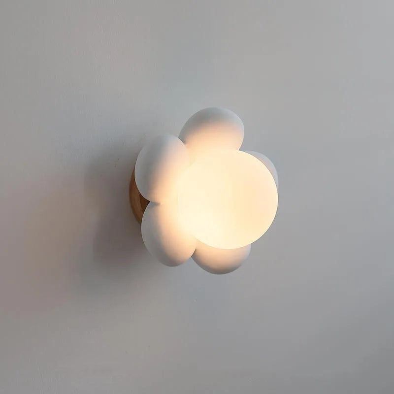 Wall Light Resin ABS Flower Globe Design G9 Base 16 cm Hardwired White or Pink 06