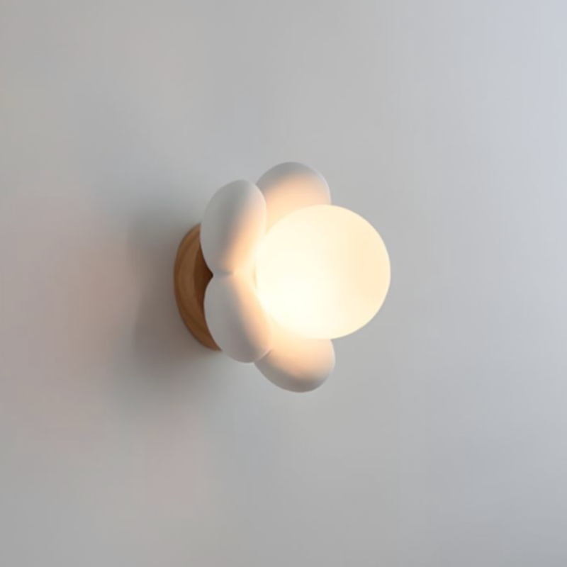 Wall Light Resin ABS Flower Globe Design G9 Base 16 cm Hardwired White or Pink 08