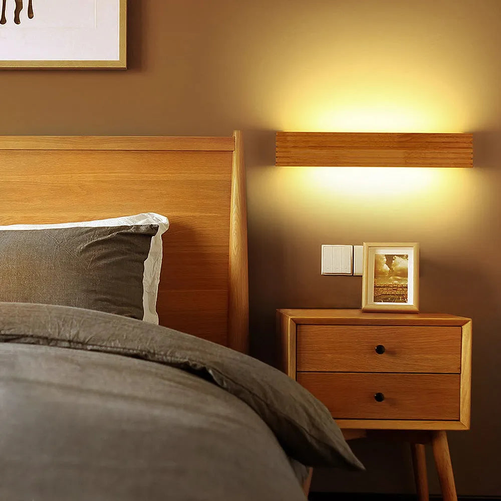 Wall Light Wood and Acrylic E26 E27 Bulb Base 110V 120V Direct Wired 1