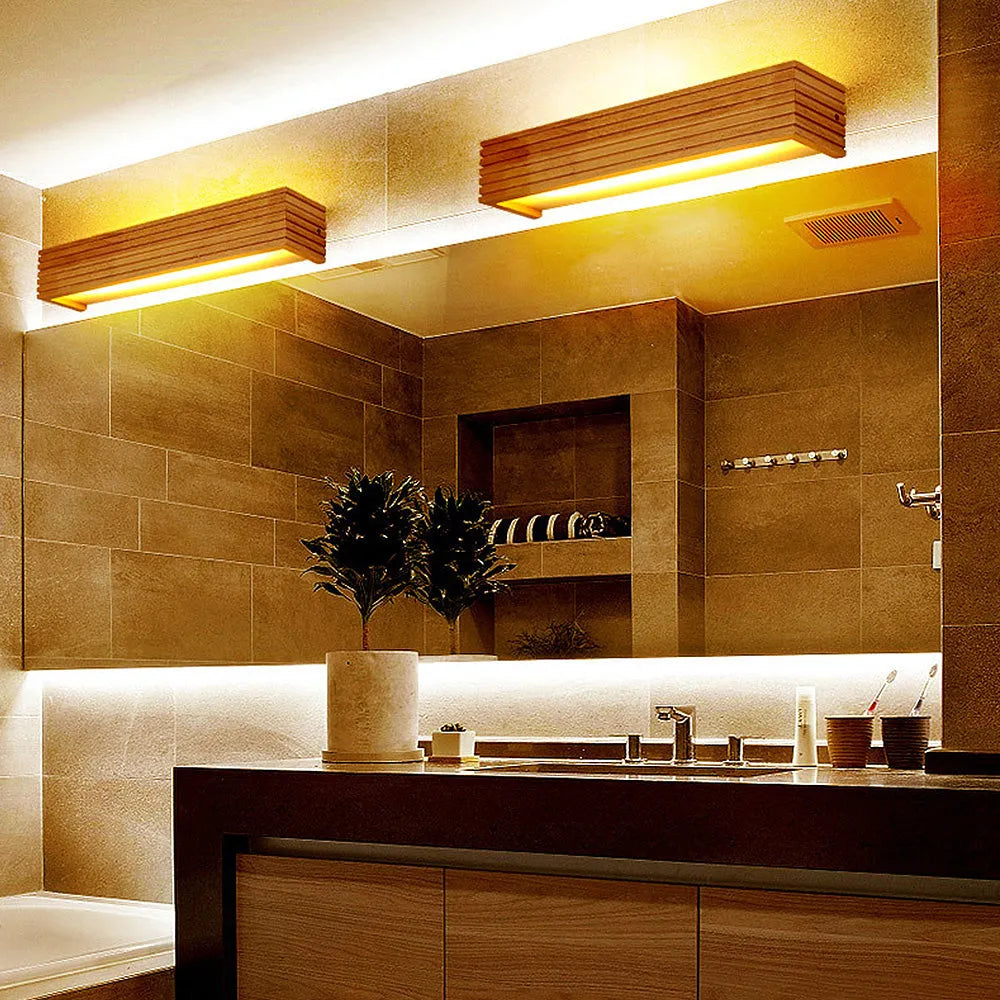 Wall Light Wood and Acrylic E26 E27 Bulb Base 110V 120V Direct Wired 3