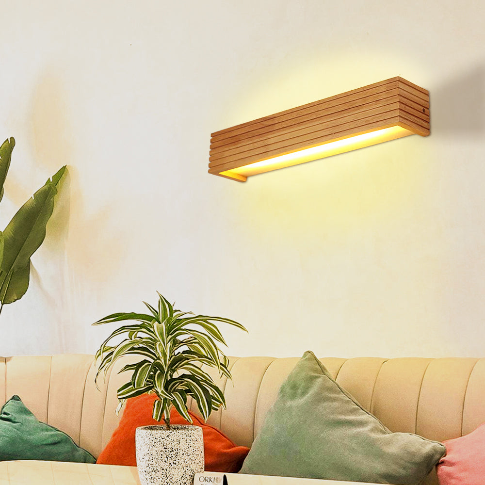 Wall Light Wood and Acrylic E26 E27 Bulb Base 110V 120V Direct Wired 6