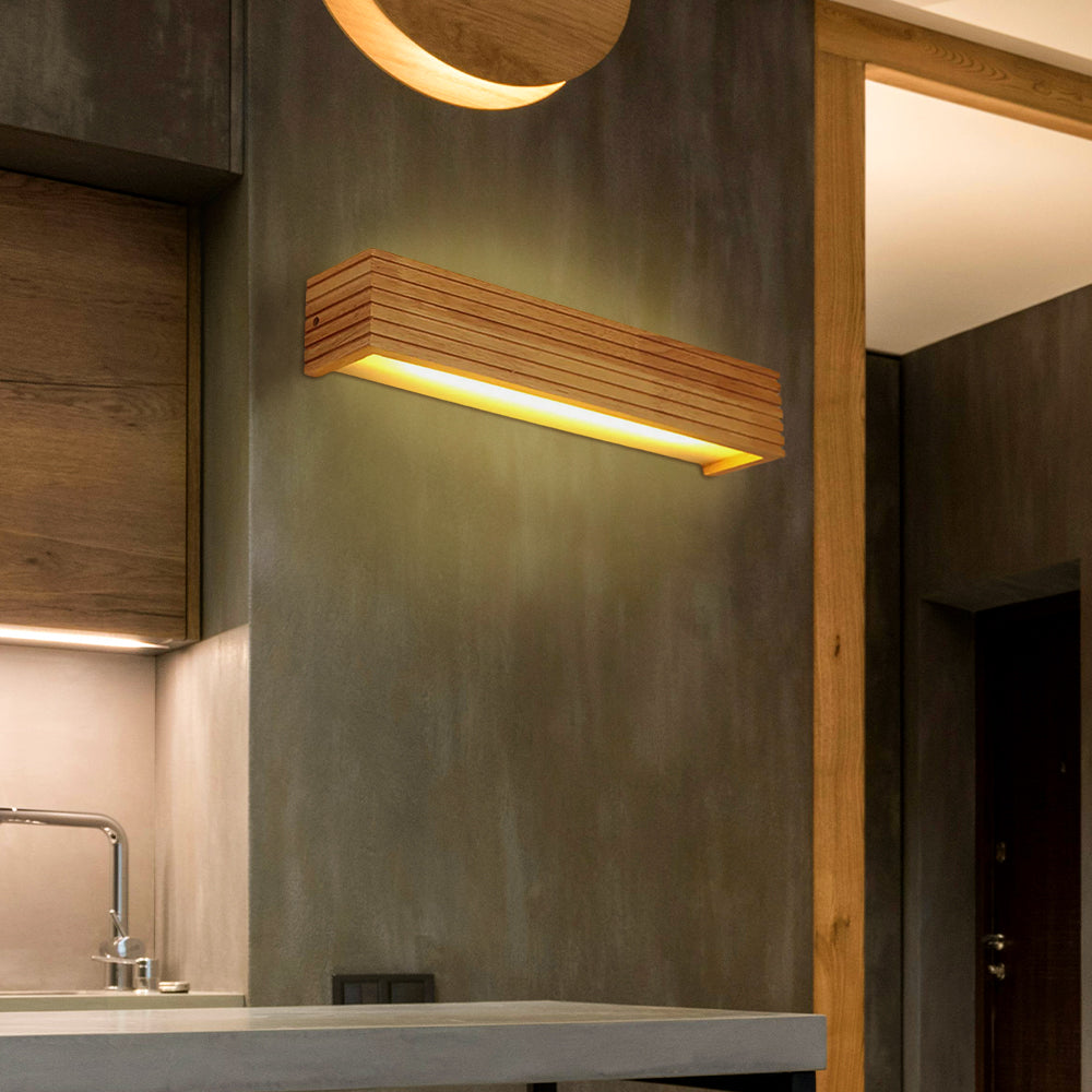 Wall Light Wood and Acrylic E26 E27 Bulb Base 110V 120V Direct Wired 7