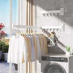 Wall Mounted Clothes Drying Rack - Space-Saving & Versatile Design 3