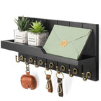Wall Mounted Key Organizer, 7 Hooks, Storage Shelf, Entryway Design 5