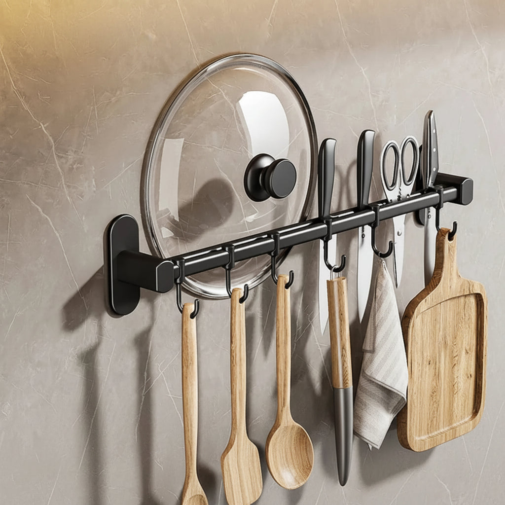 Wall Mounted Kitchen Hook Rack - Space-Saving Utensil Organizer 13