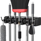 Wall Mounted Mop and Broom Holder Plastic Cleaning Tool Organizer 2