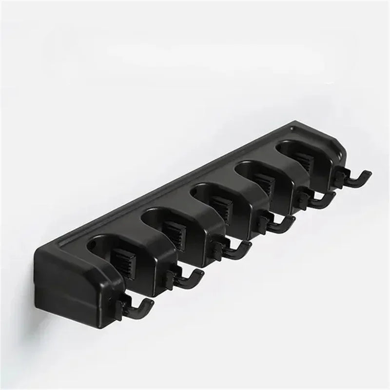 Wall Mounted Mop and Broom Holder Plastic Cleaning Tool Organizer 4