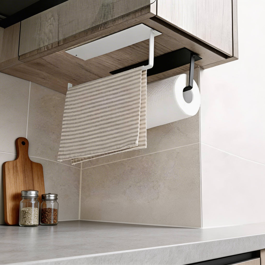 Wall Mounted Paper Towel Holder - Durable Iron, Space-Saving Design 1