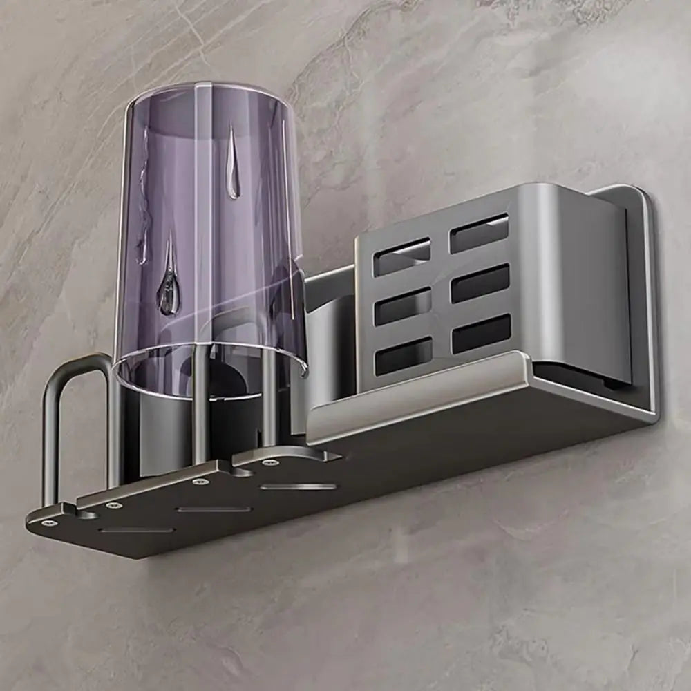 Wall Mounted Toothbrush Holder, Self Adhesive, Drainage Holes, Multi Slot 6