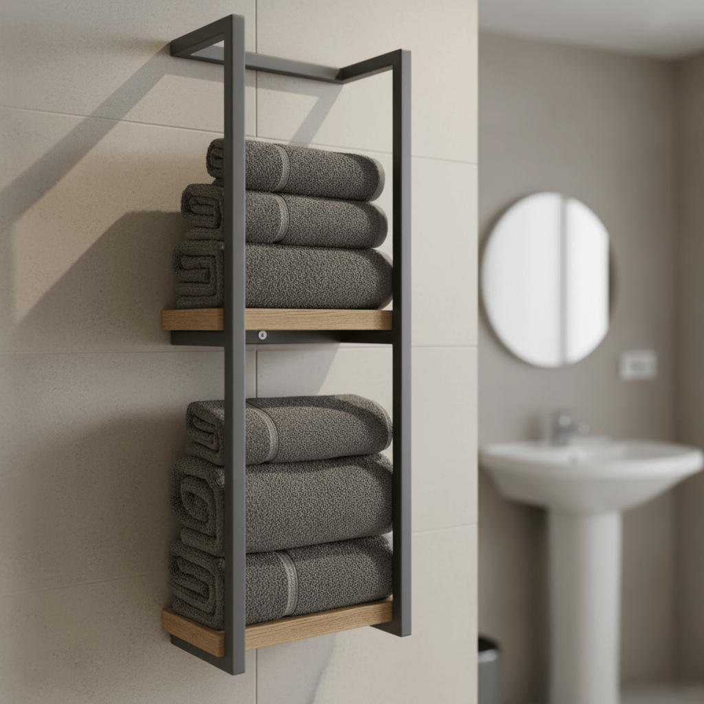 Wall Mounted Towel Rack - Space-Saving & Rust-Resistant Design 0