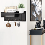 Wall Organizer - 6 Hooks Key Holder for Wall & Mail Storage Solution 1