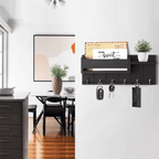 Wall Organizer - 6 Hooks Key Holder for Wall & Mail Storage Solution 2