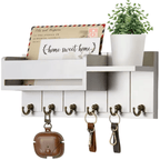 Wall Organizer - 6 Hooks Key Holder for Wall & Mail Storage Solution 6
