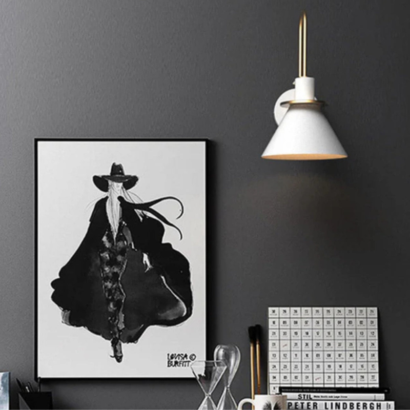 Wall Sconce Cone Shade Hardwired Light Fixture 02