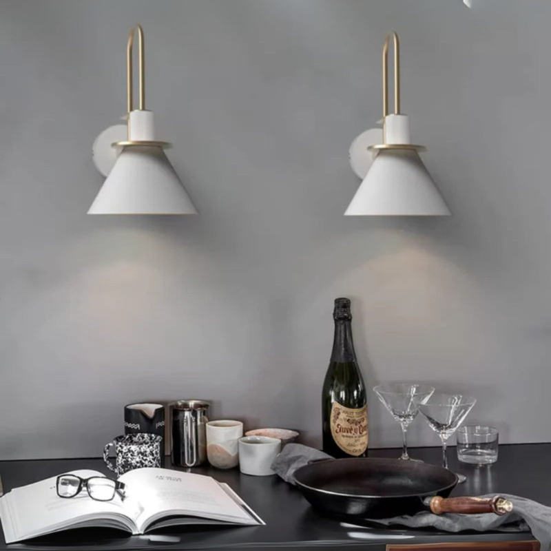 Wall Sconce Cone Shade Hardwired Light Fixture 05