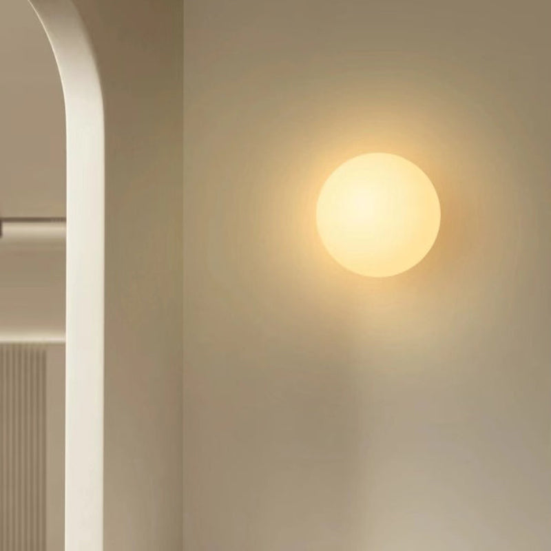 Wall Sconce Glass Globe Metal LED Compatible 2