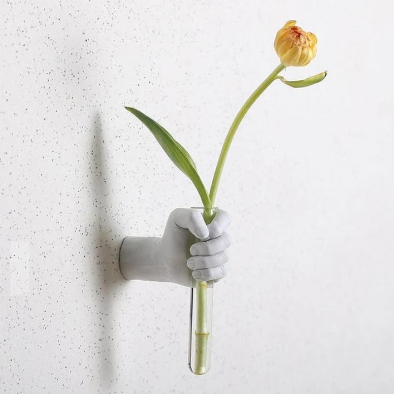 Wall Vase Hand Shape Hydroponic Tube Decor 3