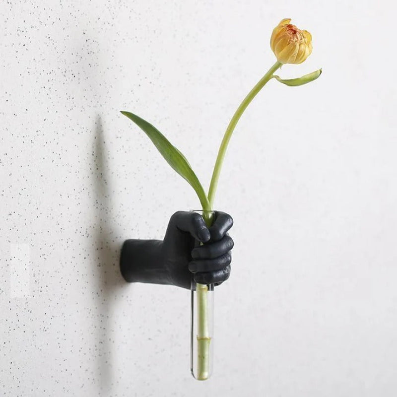 Wall Vase Hand Shape Hydroponic Tube Decor 4
