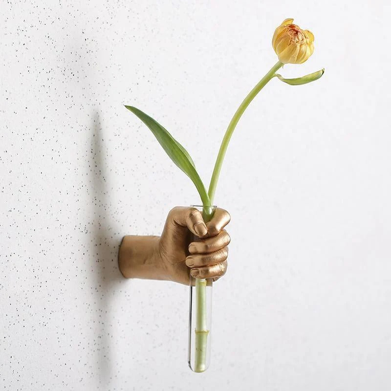 Wall Vase Hand Shape Hydroponic Tube Decor 6