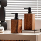 Walnut Hand Soap Dispenser - Elegant Design for Kitchen & Bath Use 3