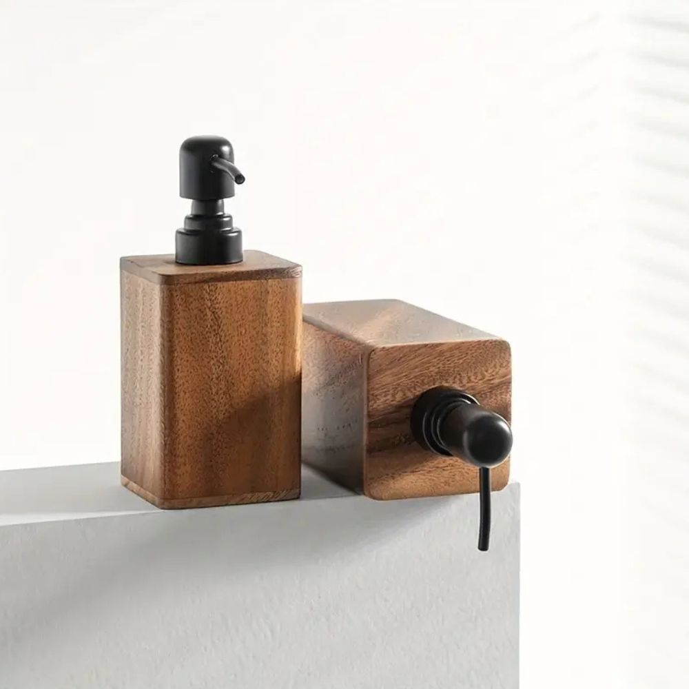 Walnut Hand Soap Dispenser - Elegant Design for Kitchen & Bath Use 5