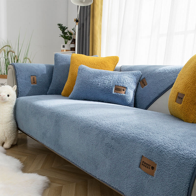 Waterproof Couch Cover - Soft Sherpa Fleece, Non-Slip, Washable Protection 0