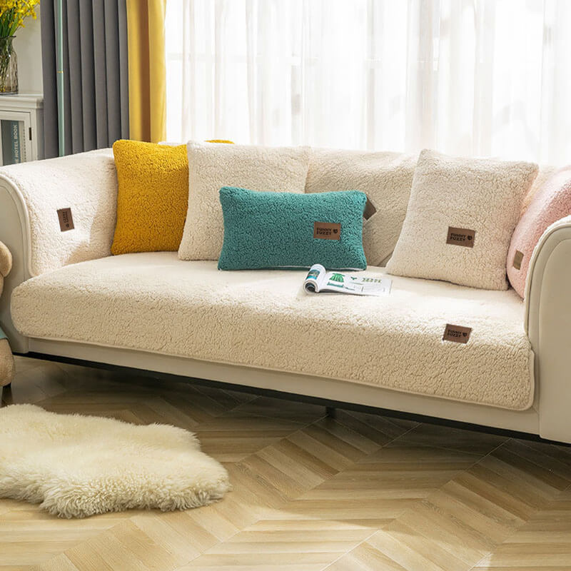 Waterproof Couch Cover - Soft Sherpa Fleece, Non-Slip, Washable Protection 3