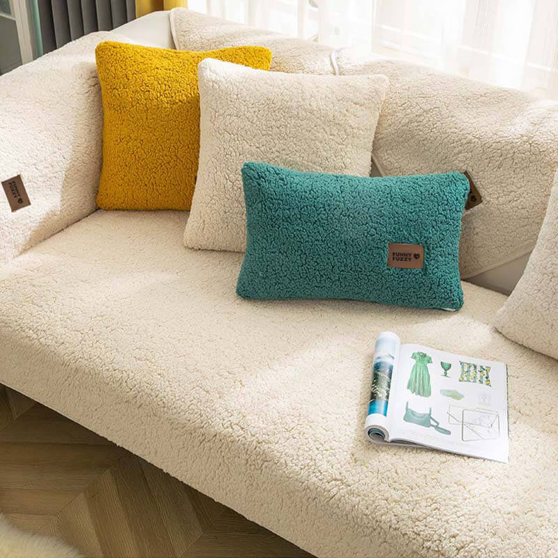 Waterproof Couch Cover - Soft Sherpa Fleece, Non-Slip, Washable Protection 4