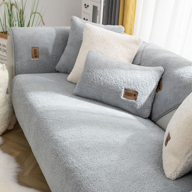 Waterproof Couch Cover - Soft Sherpa Fleece, Non-Slip, Washable Protection 6