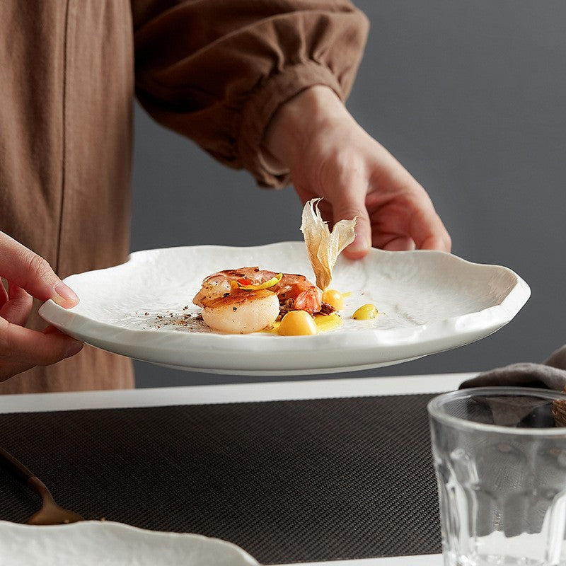 Wave Ceramic Dinner Plate – Artistic Design, Durable High-Fired Ceramic, Microwave and Dishwasher Safe, 8, 10, 12 Sizes 3