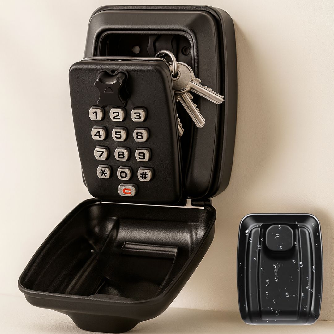 Weatherproof Key Lock Box - Secure & Adjustable Code Access 0