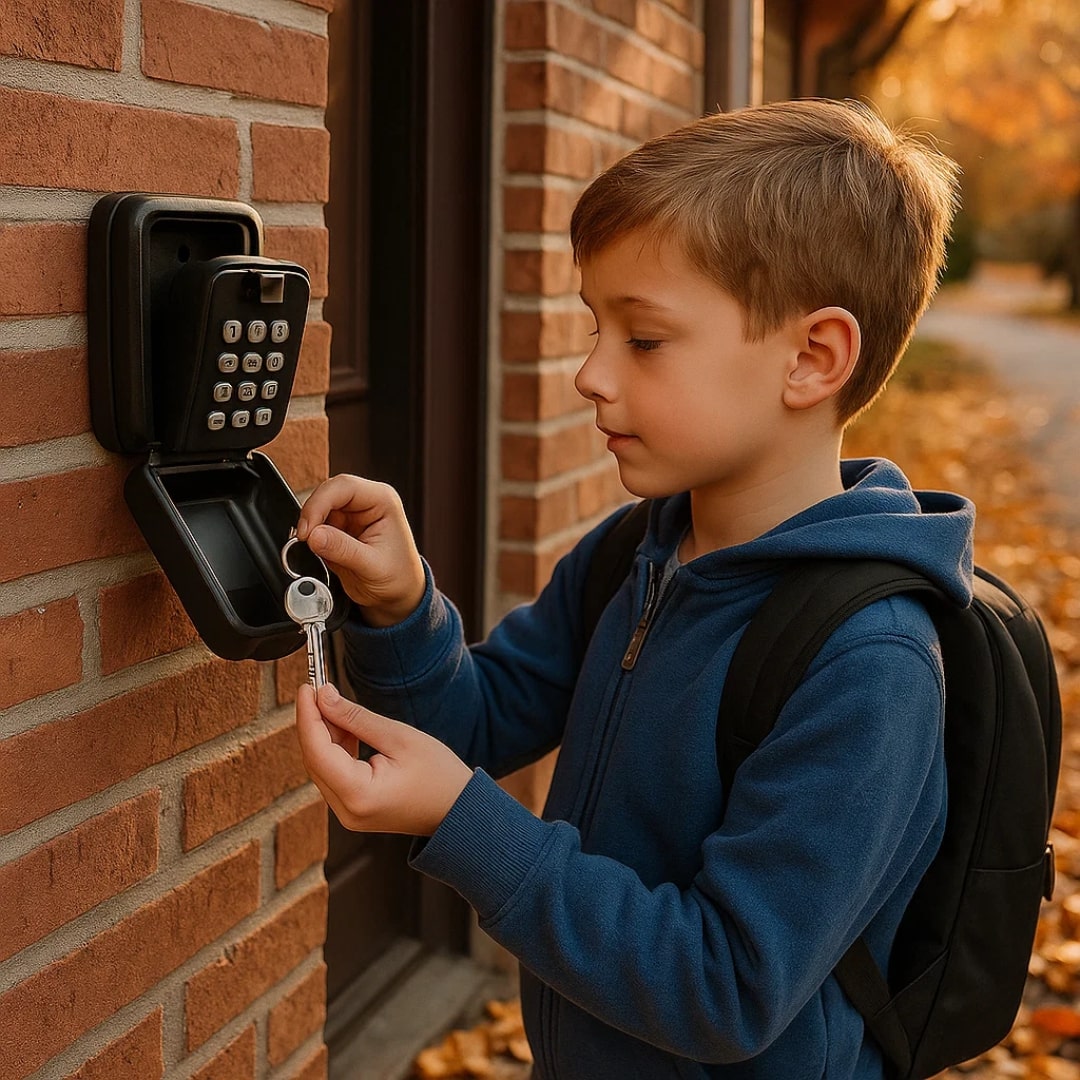 Weatherproof Key Lock Box - Secure & Adjustable Code Access 1
