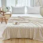 Weave Jacquard Fleece Blanket - Soft Microfiber Throw for Cozy Comfort 1