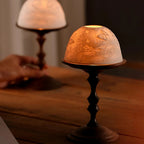 WhisperDome Candle Holder - Elegant Porcelain Dome & Walnut Base 0