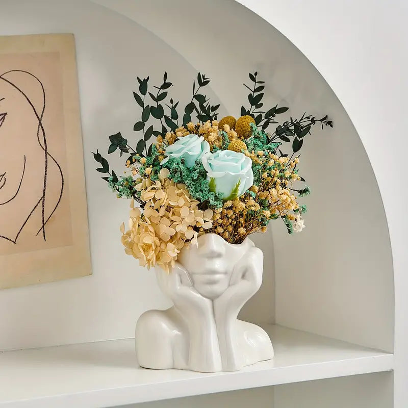 White Ceramic Vase - Unique Modern Design for Elegant Home Decor 1