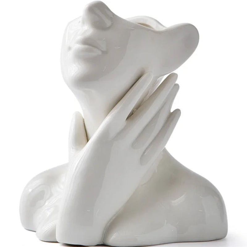 White Ceramic Vase - Unique Modern Design for Elegant Home Decor 10