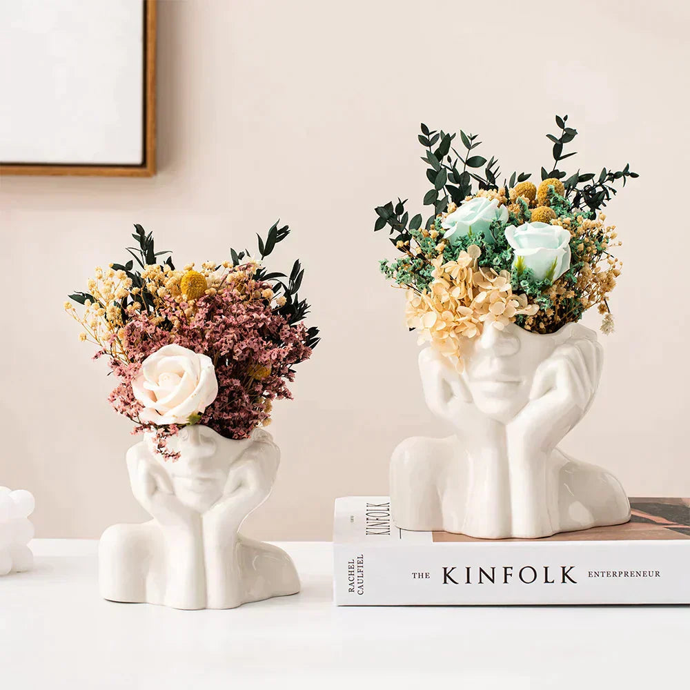 White Ceramic Vase - Unique Modern Design for Elegant Home Decor 2