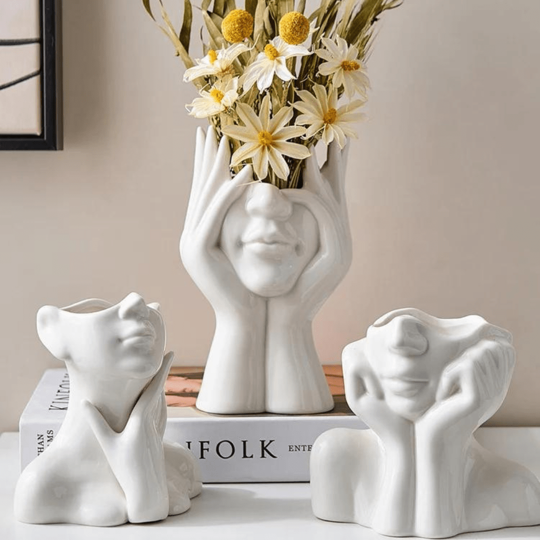 White Ceramic Vase - Unique Modern Design for Elegant Home Decor 3