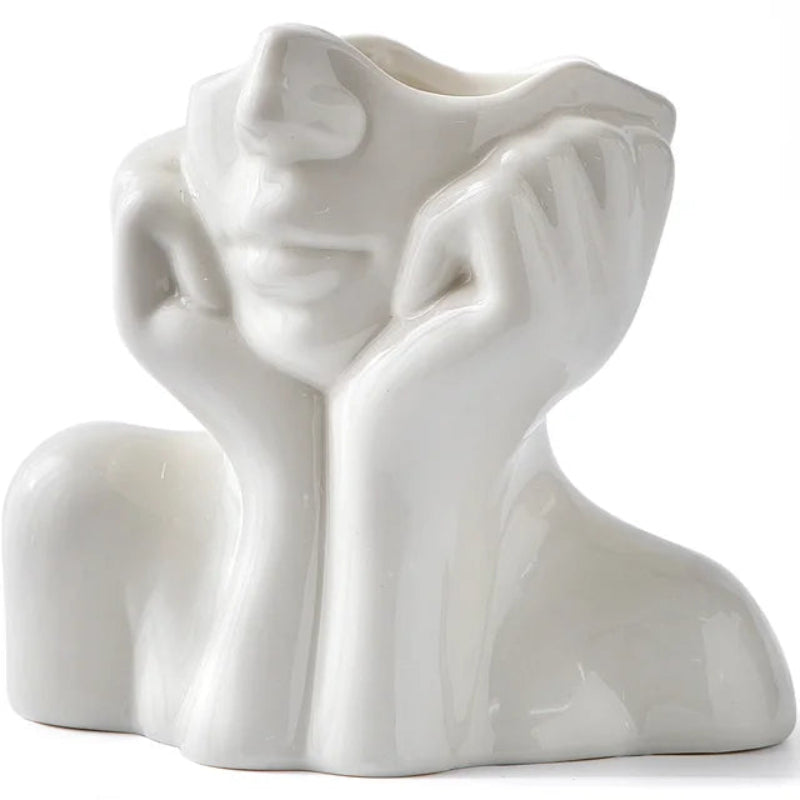 White Ceramic Vase - Unique Modern Design for Elegant Home Decor 9