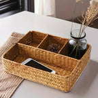 Wicker Storage Basket - Durable Handmade Organizer with Multiple Compartments 1