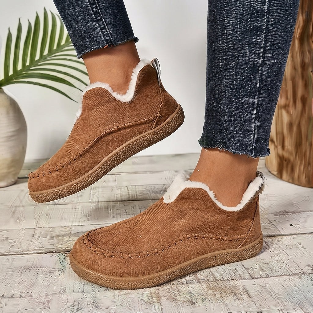 Women Winter Snow Boots Velvet PU Shaft Short Plush Insole Rubber Sole