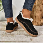 Women Winter Snow Boots Velvet PU Shaft Short Plush Insole Rubber Sole